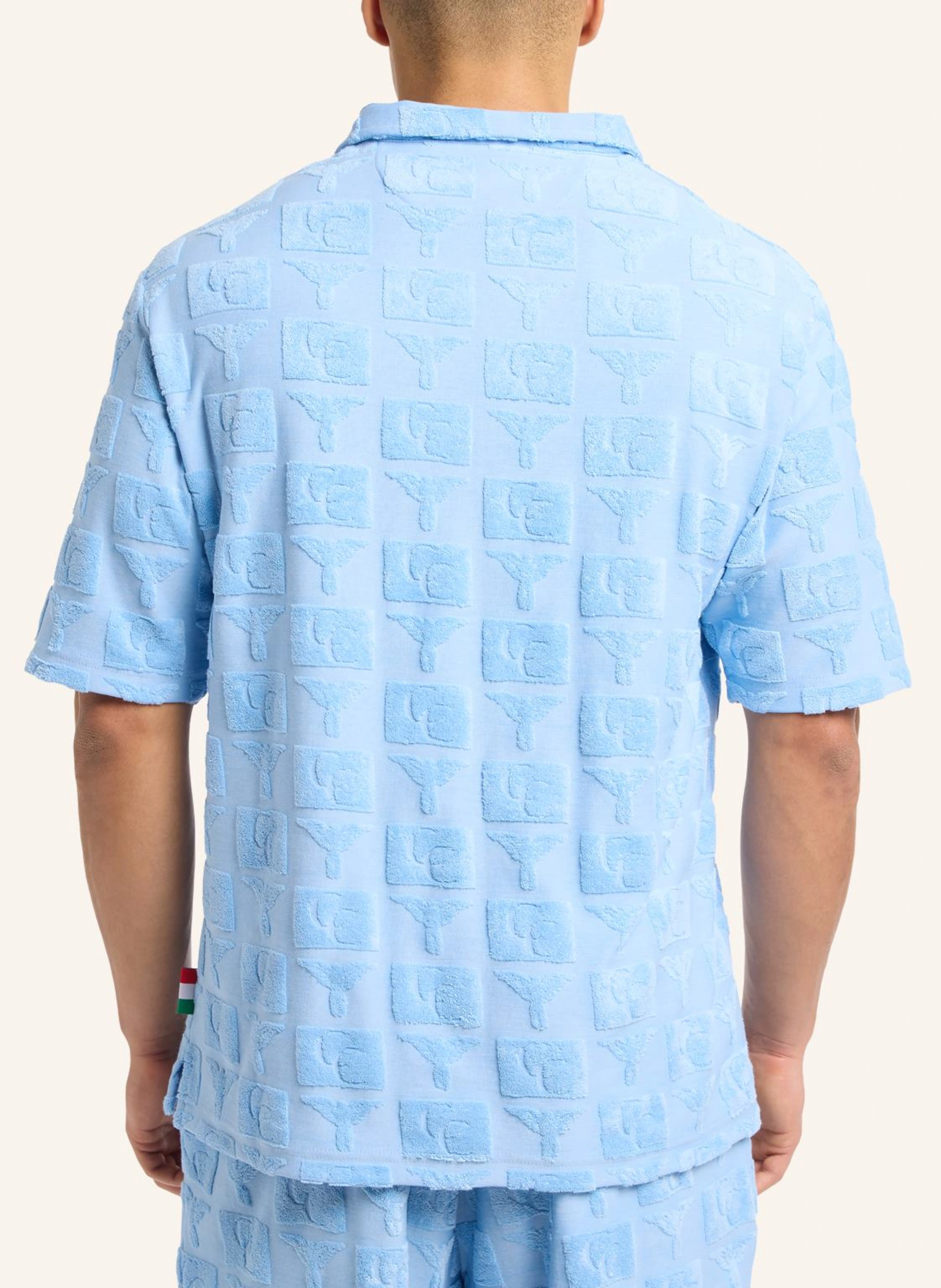 CARLO COLUCCI Oversize Poloshirt mit Frotteeinsätzen ECHNER