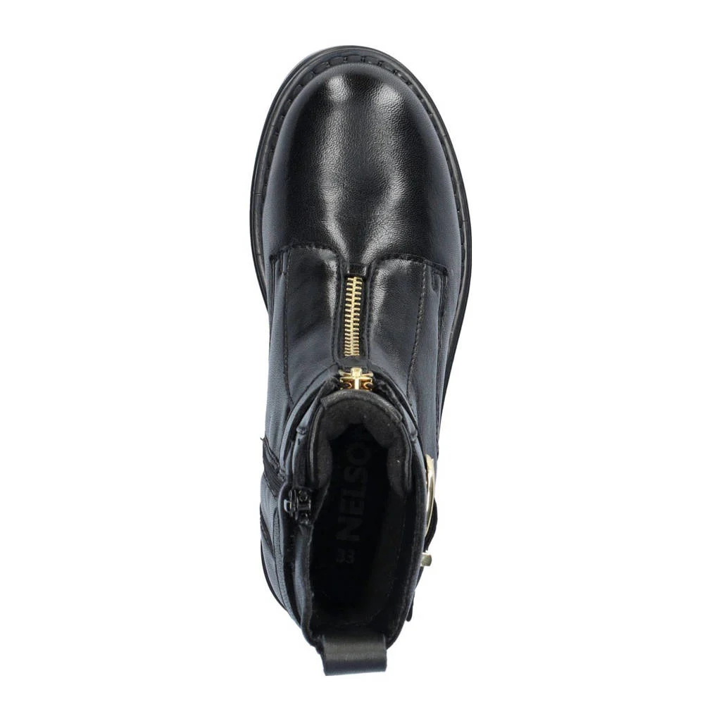 Nelson Kids leren enkelboots zwart
