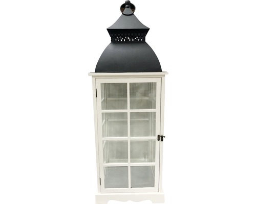 Houten lantaarn, wit, 32 x 32 x 92 cm