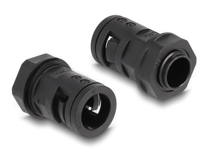 Delock Kabelschlauch 2 m x 13 mm Schwarz Delock Kabelschutzschlauch 2 m x 13 mm mit PG9 Schlauchverschraubung Set schwarz