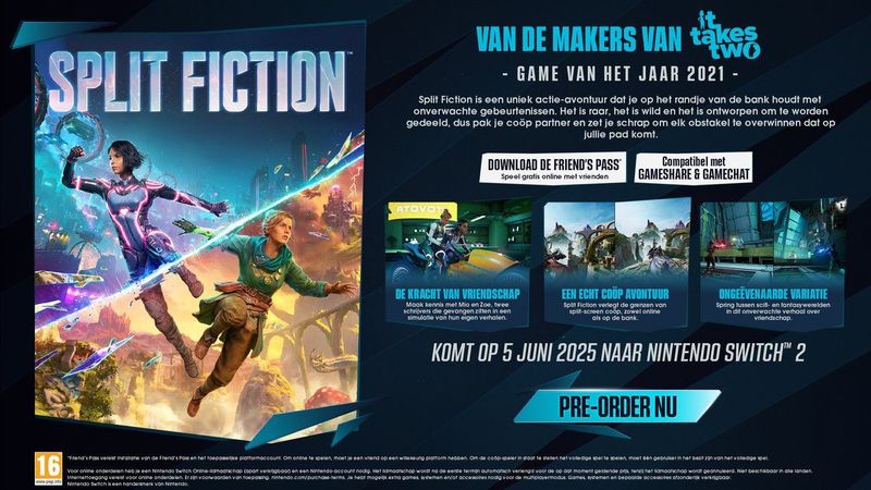 Switch - 2 Split Fiction - Game - Code in a Box NL/FR