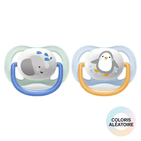 Avent Sucette Ultra Air 0-6m Mixte Animaux Lot de 2