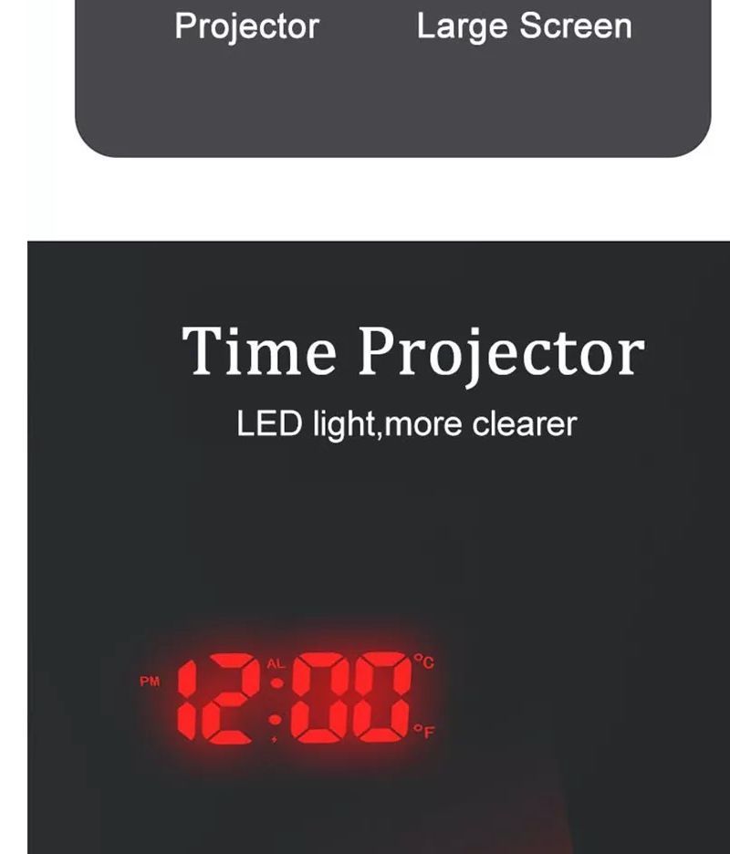 HOMTEC - LED digitale wekker met projector