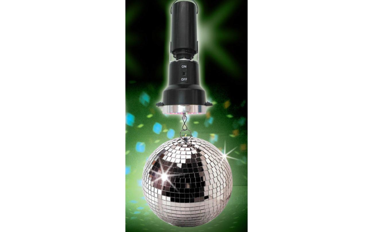 Spiegelbal 20cm met motor & kleuren-LED's