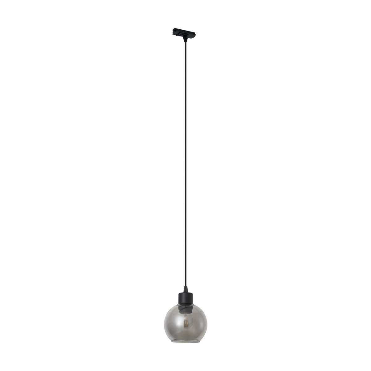 Moderne hanglamp zwart met smoke glas voor railsysteem 1-fase - Iconic Lava