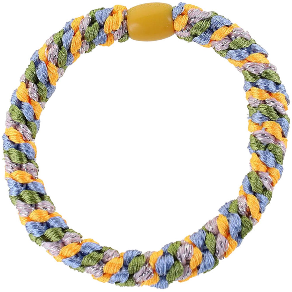 Køb Bow's by Stær Flettet Hårelastik - Multi Blå/Orange/Grøn/Lilla Glitter 6-Pak