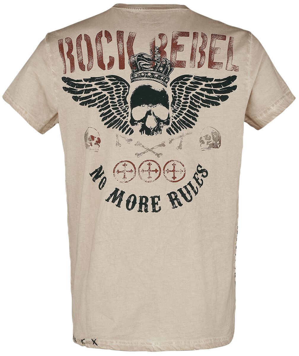 T-Shirt Avec Imprimés Crânes & Slogan | Rock Rebel by EMP T-Shirt Manches courtes