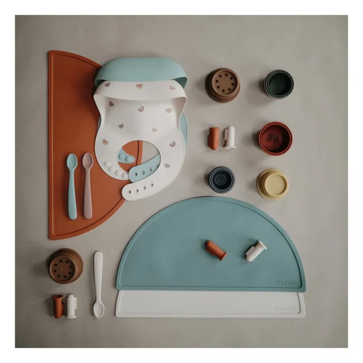 Mushie Set de table en silicone | Sauge