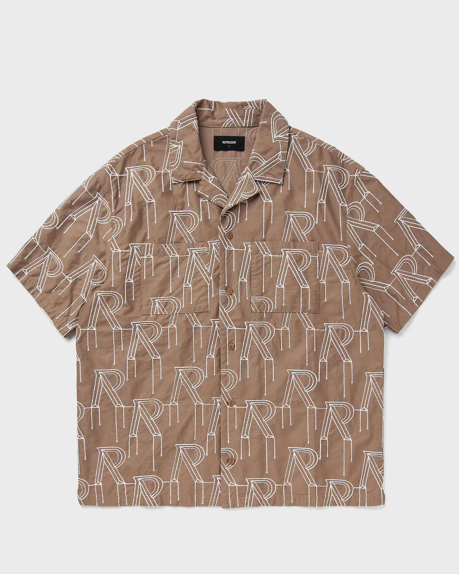Represent EMBRODIERED INITIAL OVERSHIRT