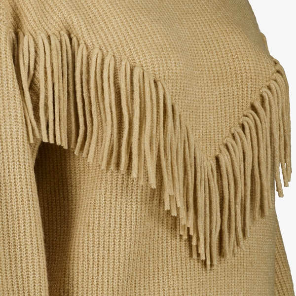 TwoDay dames trui met franjes beige