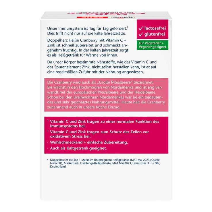 Doppelherz Heiße Cranberry mit Vitamin C+Zink Granulat, 10 St
