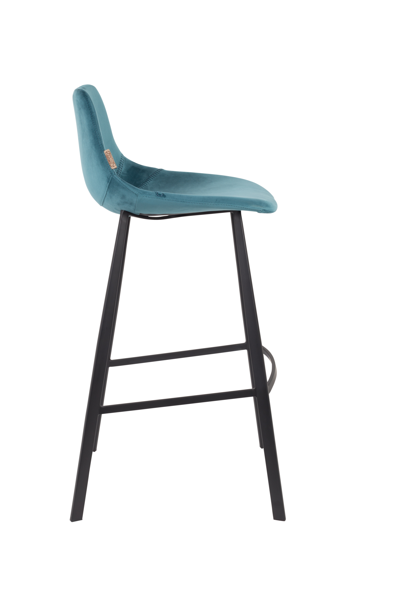 Barkruk Franky velvet (zithoogte 80 cm) blauw - set van 2