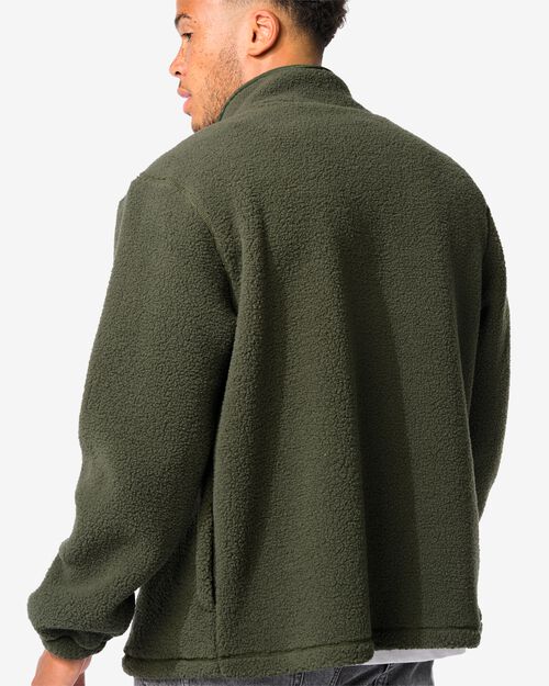 veste teddy pour hommes vert