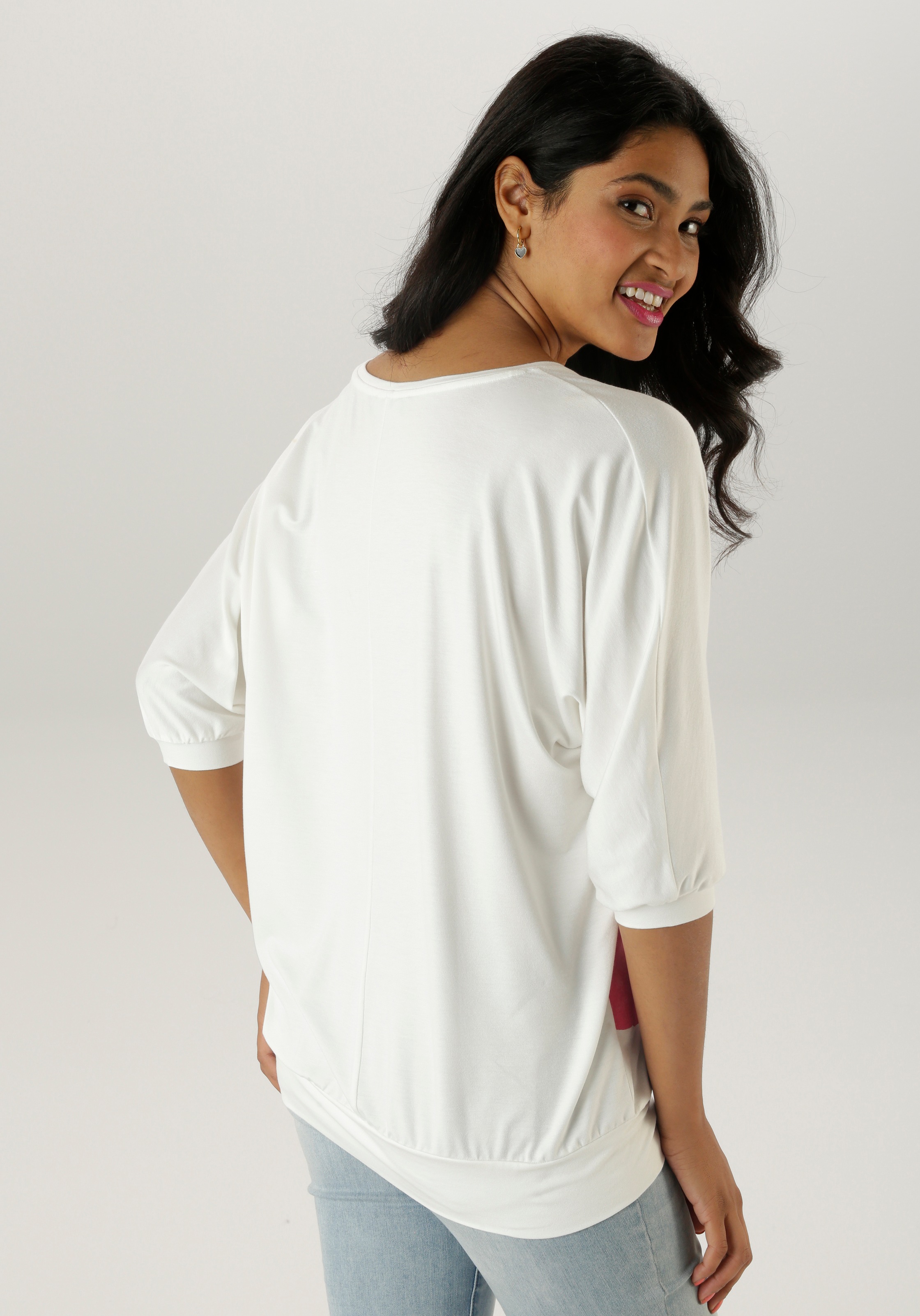 Aniston SELECTED Fledermausshirt , mit grossem Front-Blumendruck