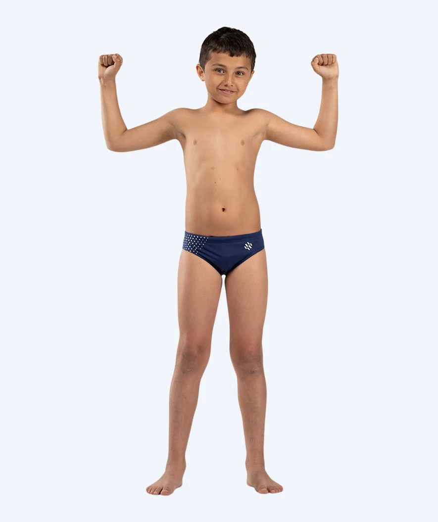 Watery trekantede badebukser til drenge - Budgie Eco - Blue Sporty