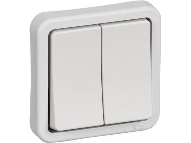 LAURITZ KNUDSEN Opus® 74 korrespondance dobbelt 16A 250V AC lysegrå.