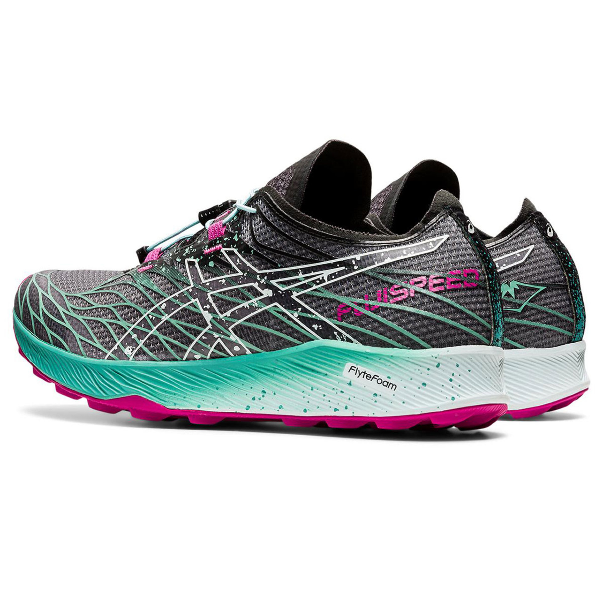 ASICS Fujispeed Trail Hardloopschoenen Grijs/Groen/Roze Dames
