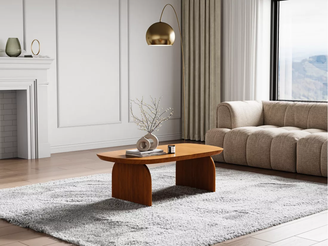 Table basse en bois d'acacia - Naturel clair - YESENIA