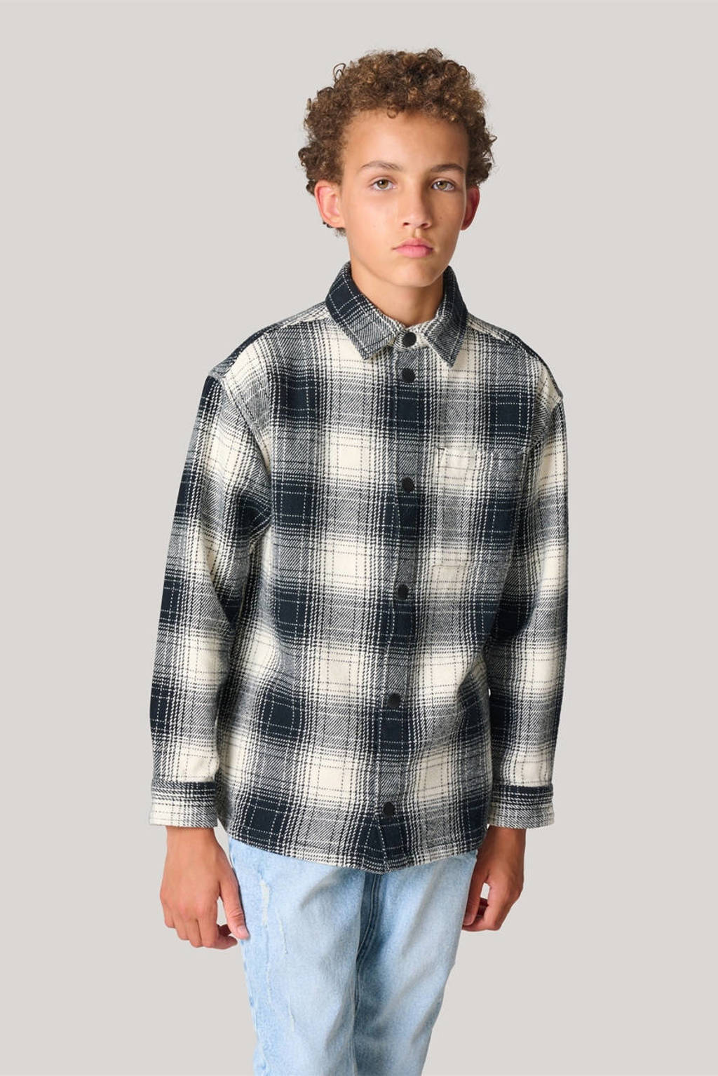 Shoeby overshirt zwart/offwhite