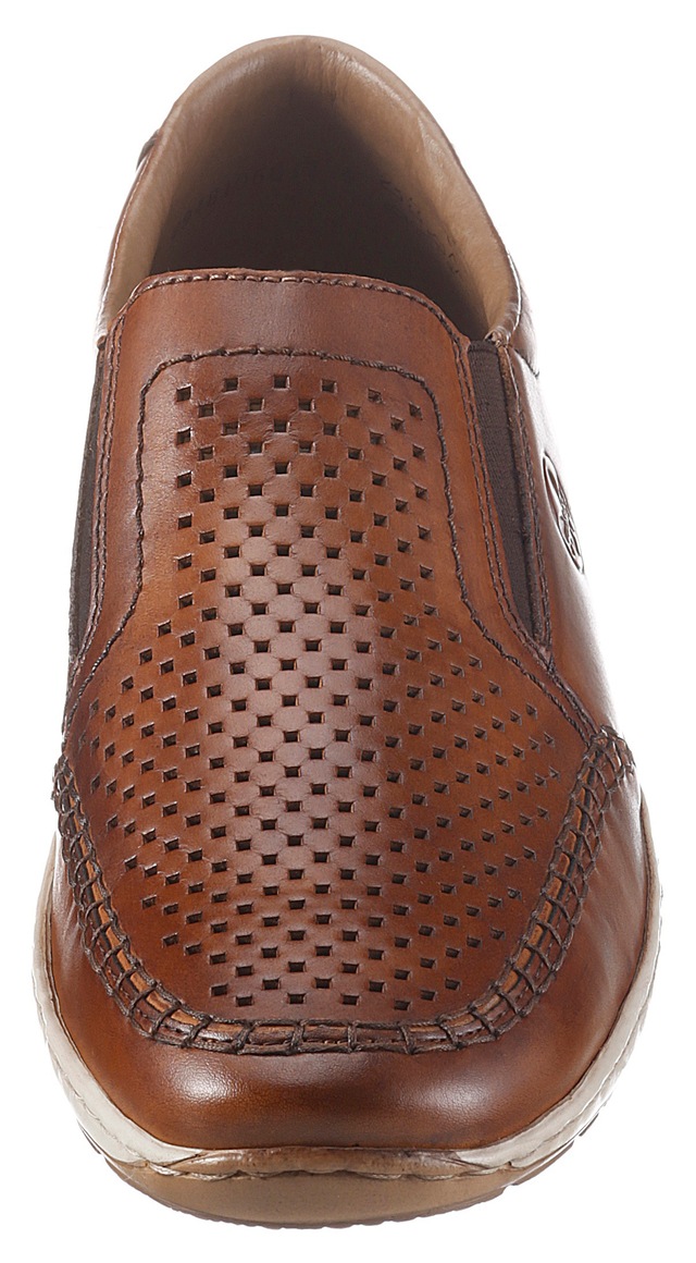 Rieker Slipper  Slip on Sneaker, Schlupfschuh, Loafer mit perforiertem Blatt