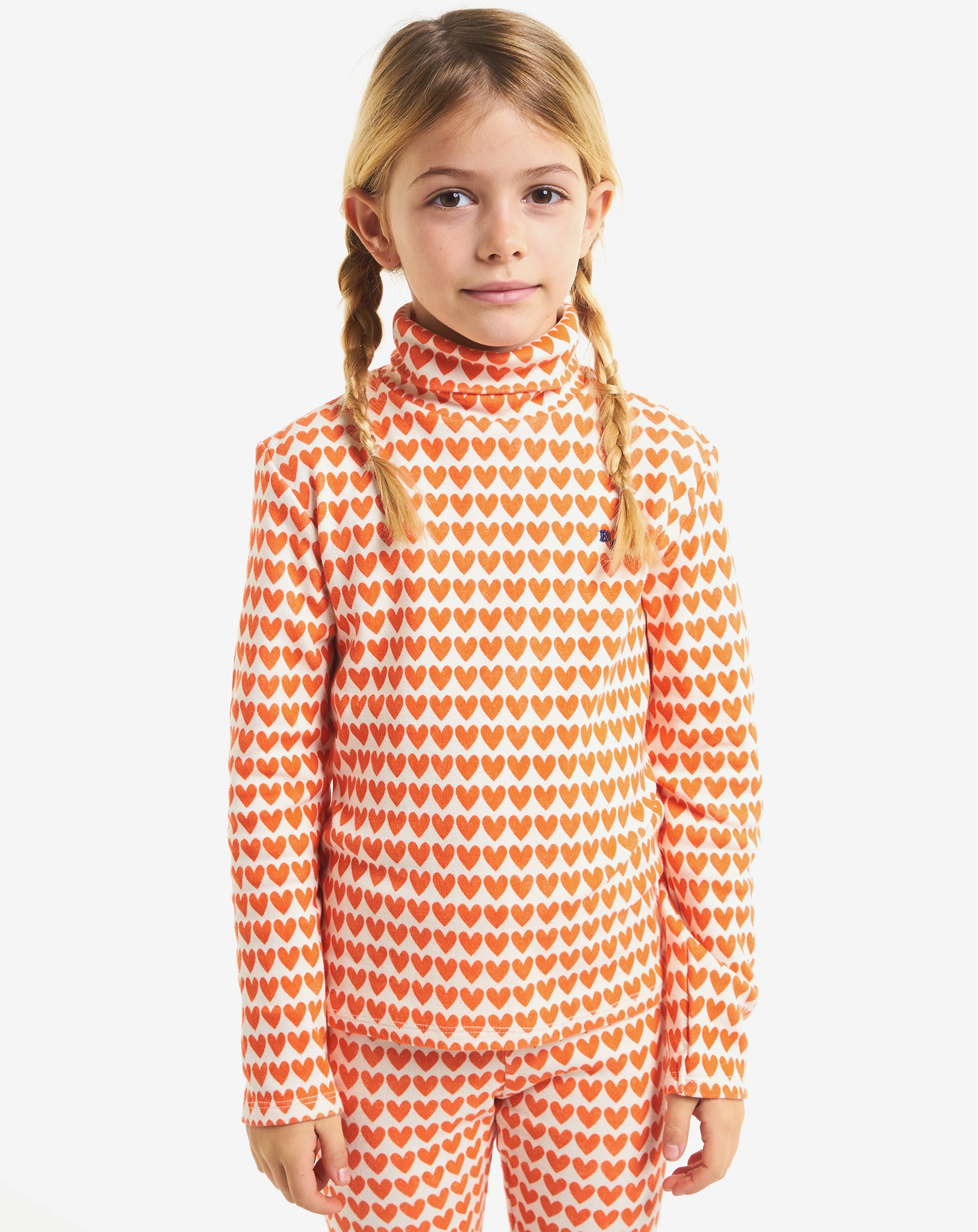 Rollkragenshirt HEARTS AOP TURTLE NECK in beige