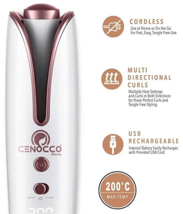 Cenocco batteridrevet krøllejern (CC9094)
