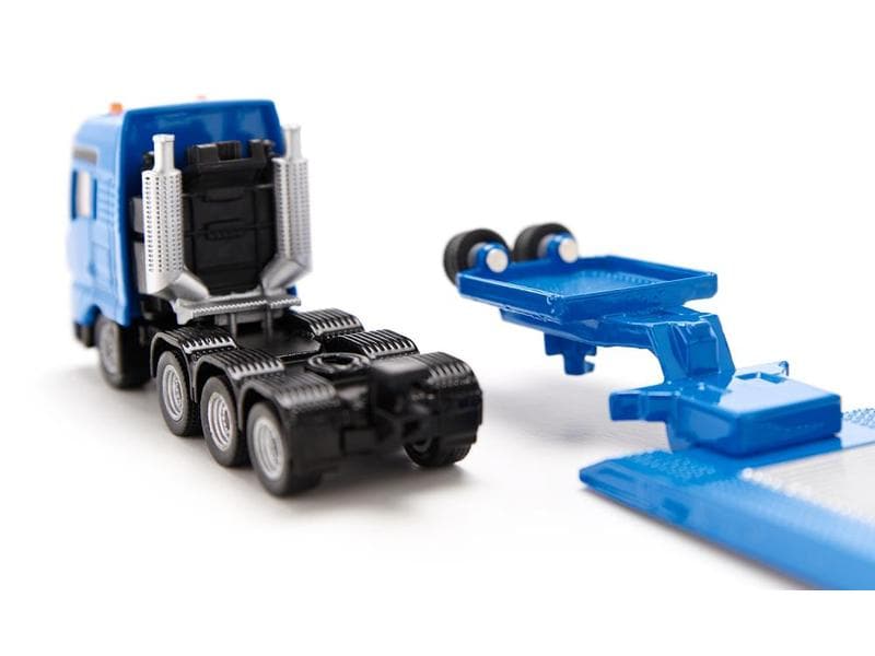 Siku MAN TG-A Schwertransporter mit Liebherr Bagger 1:87 H0 MAN Lastwagen mit Tiefbettauflieger und Liebherr Löffelbagger
