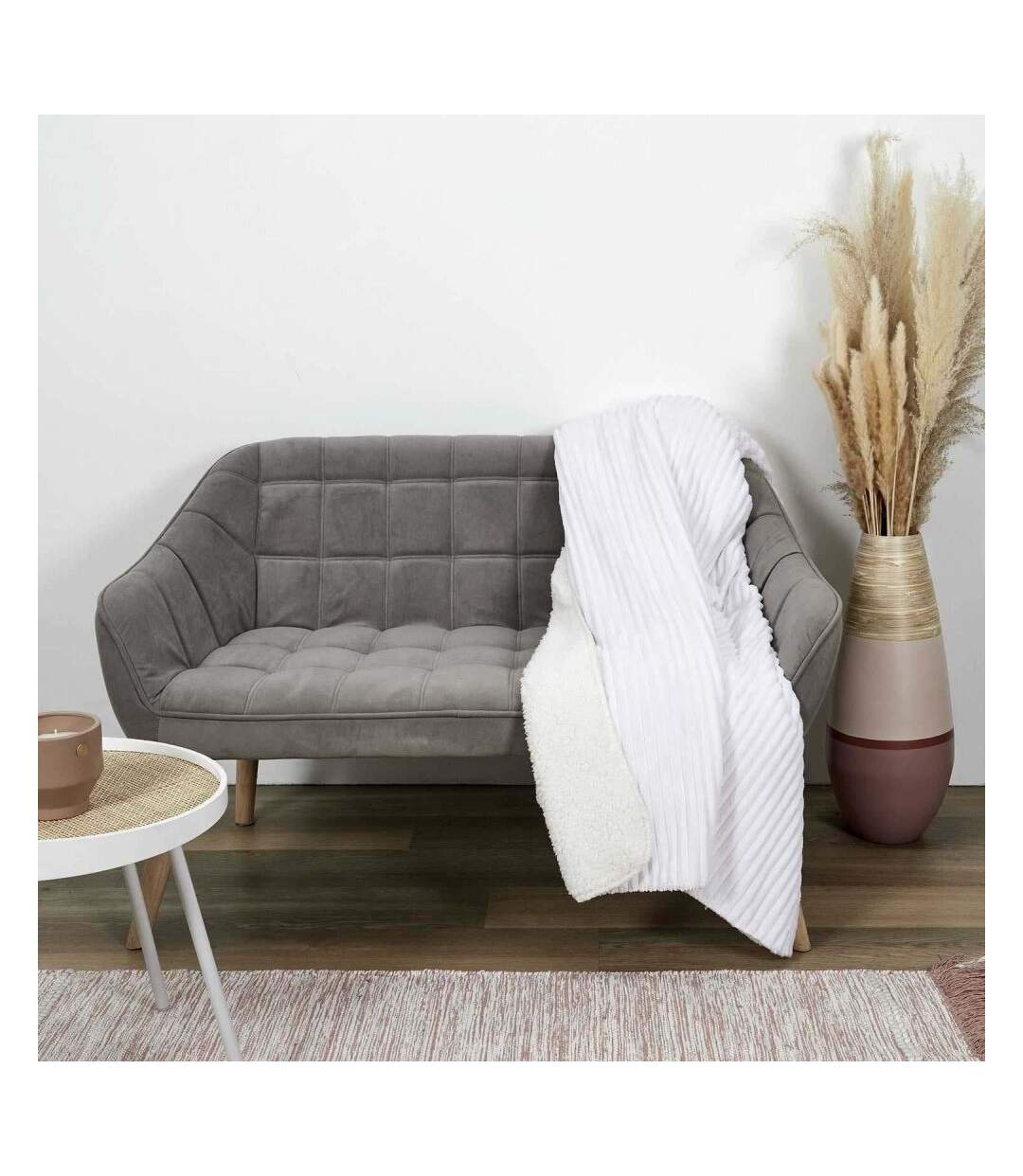 Plaid en flanelle doublure en sherpa 180 x 220 cm