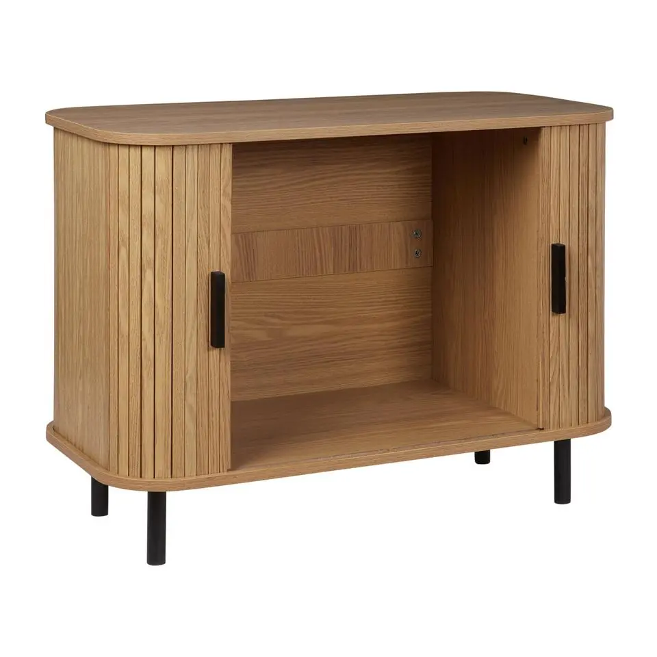 BRADLEY - Commode - Lichthout/Zwart - MDF