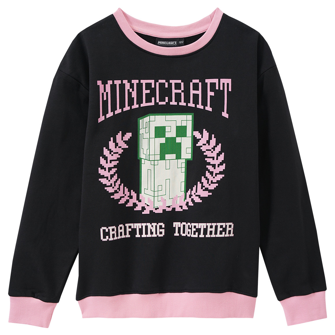 Yigga Minecraft Sweatshirt mit Print schwarz / rosa