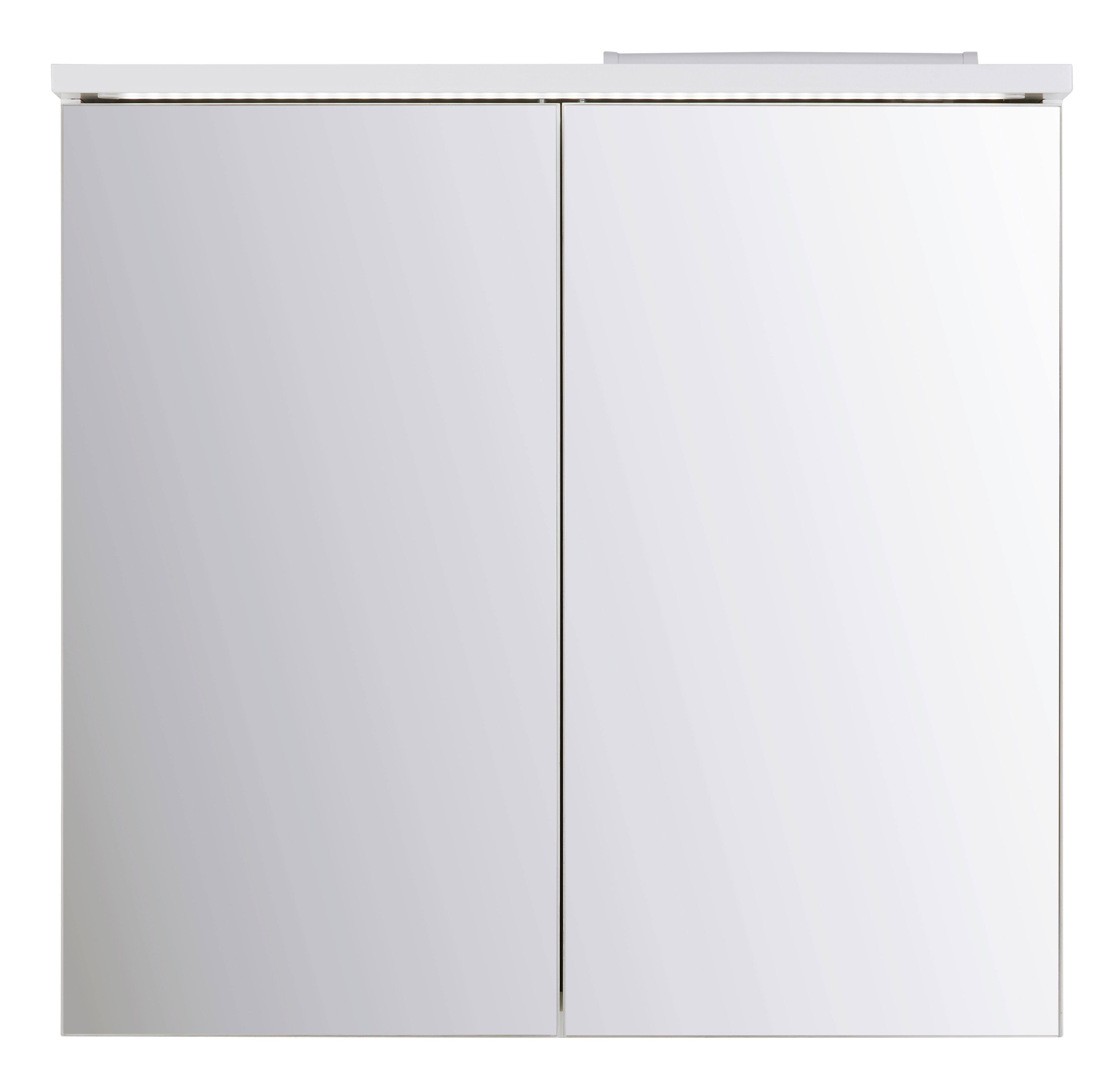 loftscape Spiegelschrank in Weiß ca. 80x77x23 cm MDF