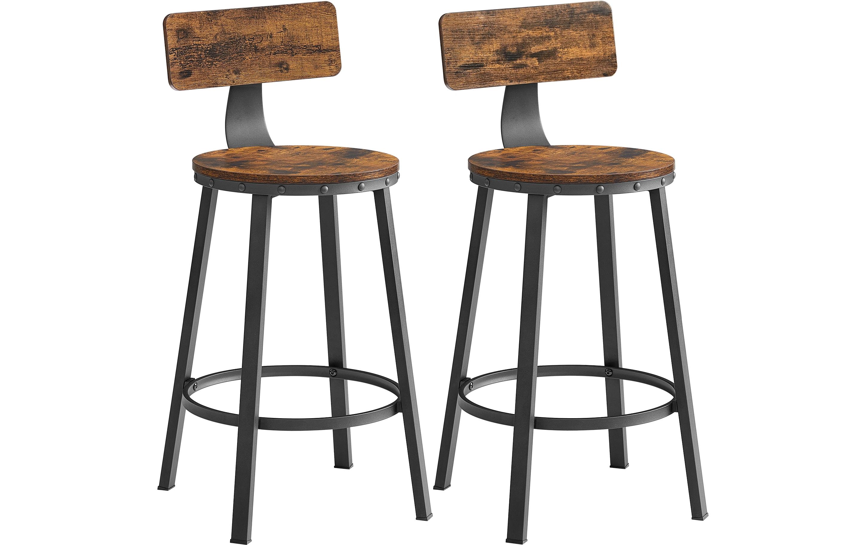 Barhocker aus Holzpanplatte, 2er Set 49.5 x 63 cm, BraunBarstühle