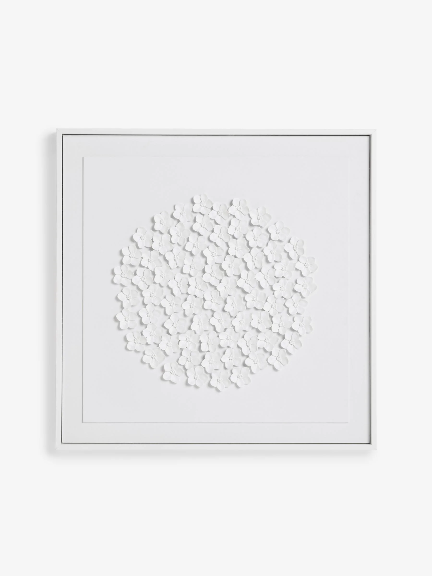 3D ingelijste wanddecoratie met acryl bloemen