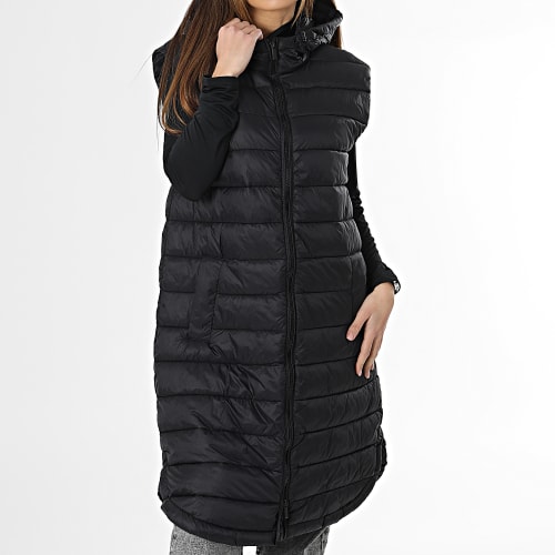 Doudoune Sans Manches Capuche Longue Femme Melody Noir