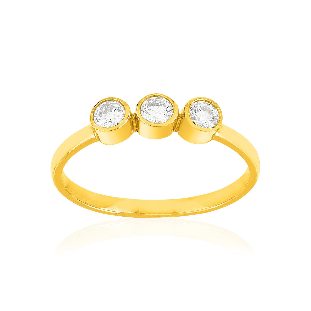 Bague plaqué or jaune zircons