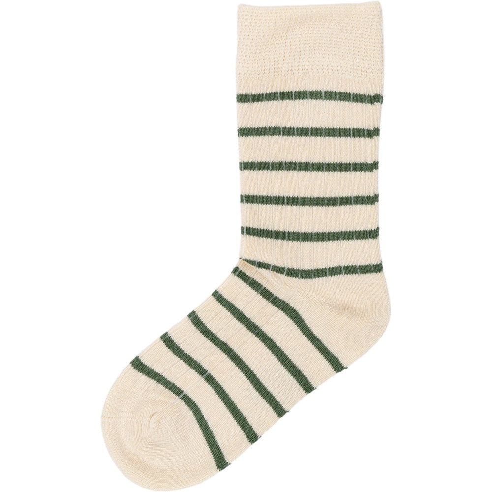 Køb minipop® Emerald Green/Off White Bambus Strømper Stripe