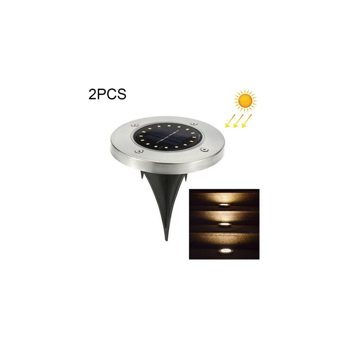 Solcellebelysning for hage 2-pk