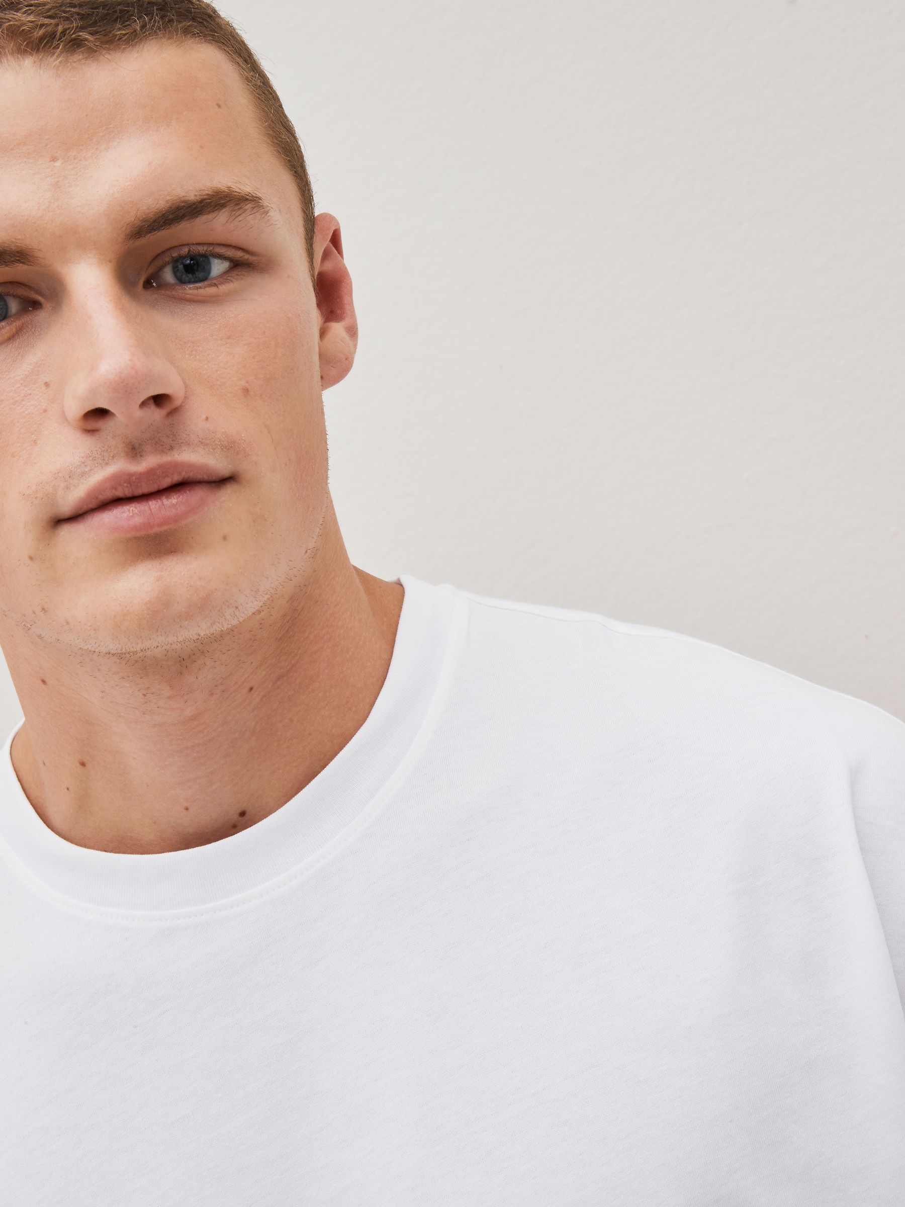 Wit - Relaxed fit - Essentieel katoenen T-shirt met ronde hals