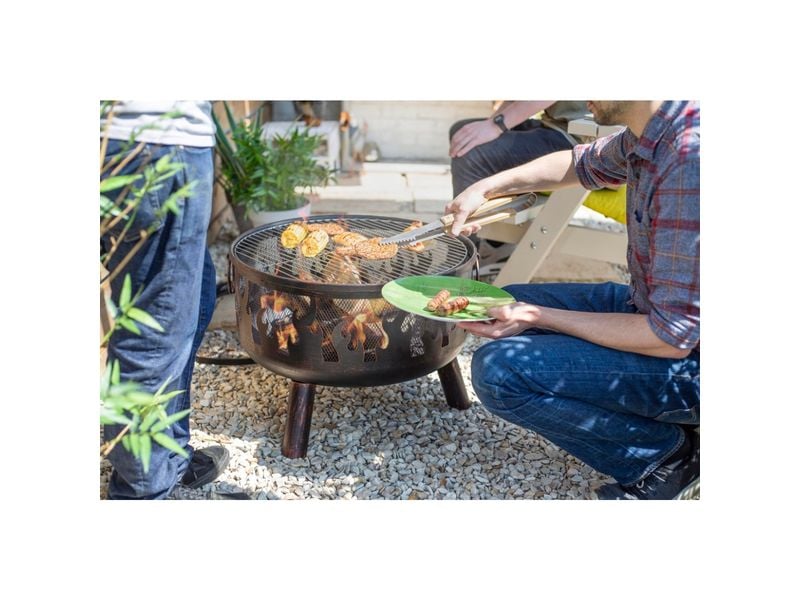 Buschbeck Feuerschale Wildfire 61 x 61 x 61 cm Feuerstelle mit Feuerschale und Grill