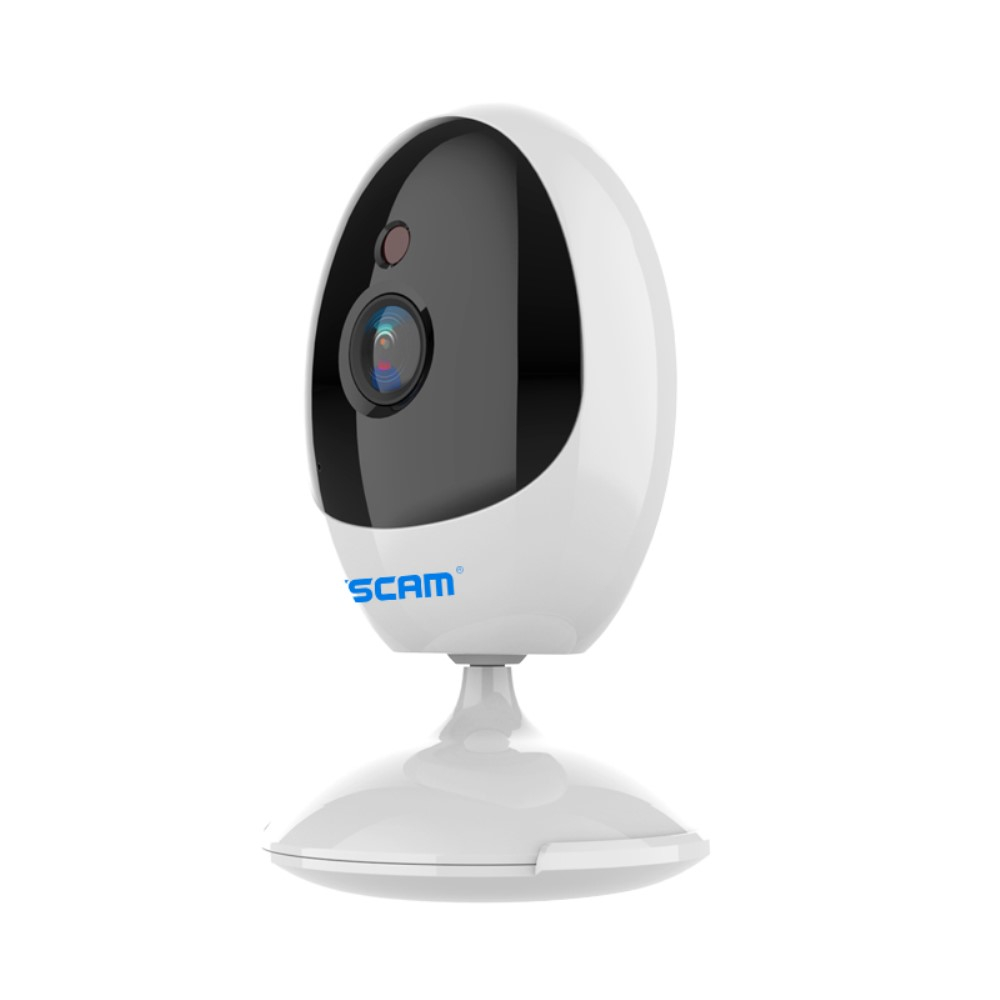 (3MP) 160° Indoor WiFi Internet IP Kamera 1296p IR Nachtsichtfunktion und Bewegungserkennung / Audio (iOS/Android) - Weiss