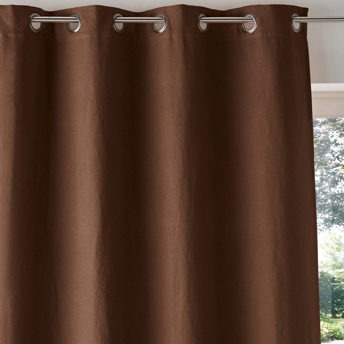 LA REDOUTE INTERIEURS<br>Cortina blackout em linho lavado com ilhós Onega