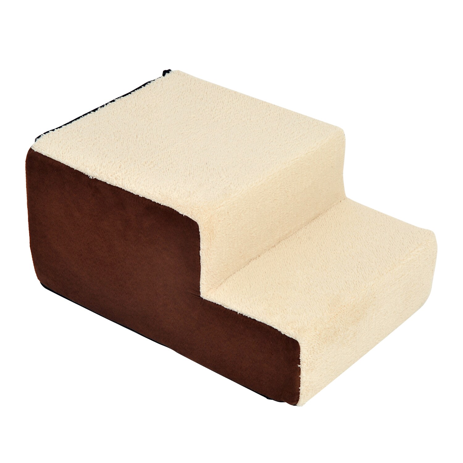 PawHut Hundetreppe mit Plüsch beige 54 x 40 x 39 cm (LxBxH)