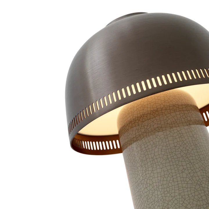 &Tradition - Raku LED-Tischleuchte SH8, Ø 16 x 21 cm, beige grey & bronzed