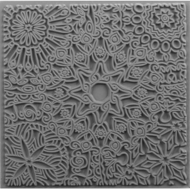 Cernit plaque de texture Mandala - Gris
