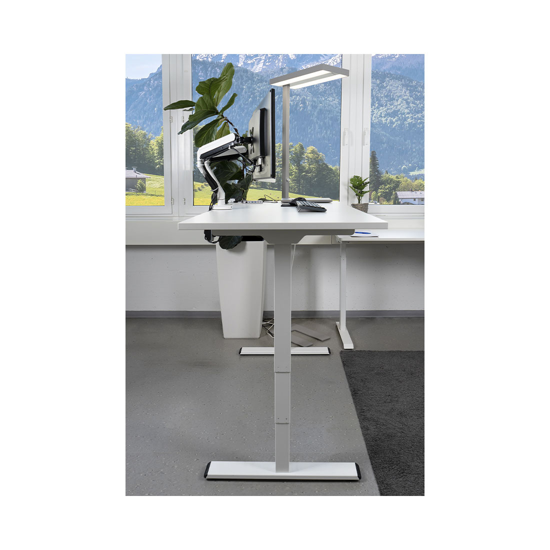 CONTINI höhenverstellbarer Bürotisch 180 x 80 cm weiss / Gestell weiss
