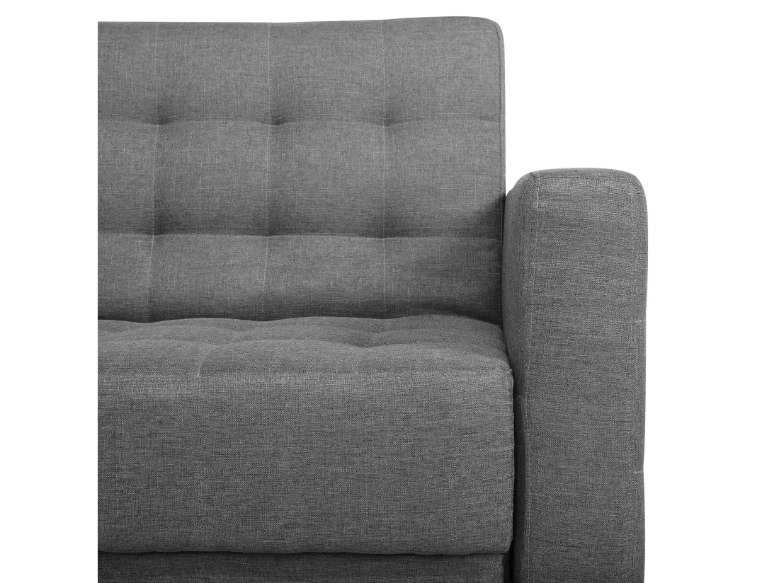 Canapé convertible 3 places en tissu gris clair ABERDEEN