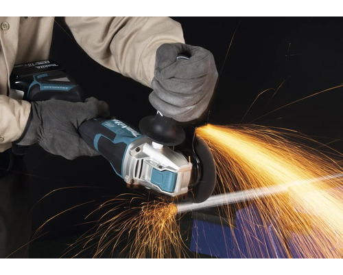 Makita DGA520ZX1 X-Lock 18V accu haakse slijper, zonder accu en lader, met peddelschakelaar niet afsluitbaar voor continu gebruik