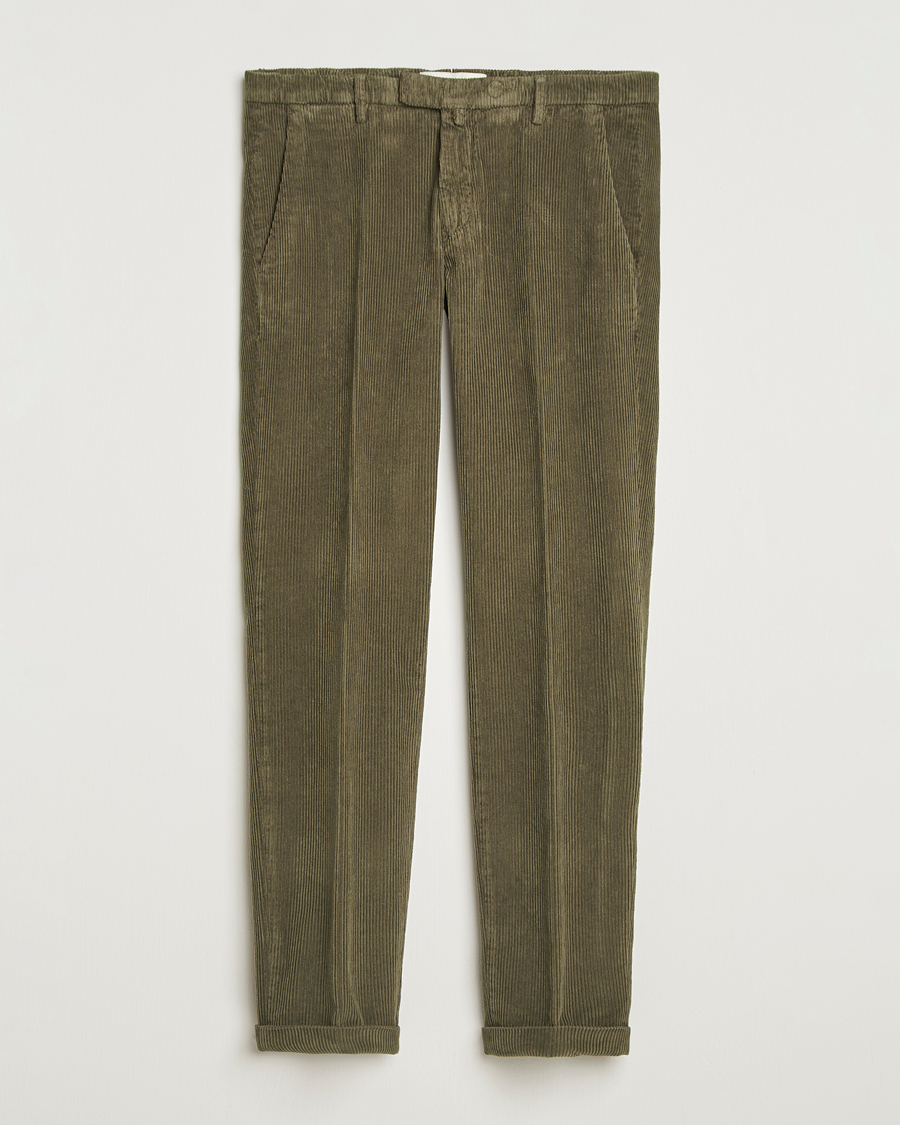 Briglia 1949 Slim Fit Corduroy Trousers Dark Green