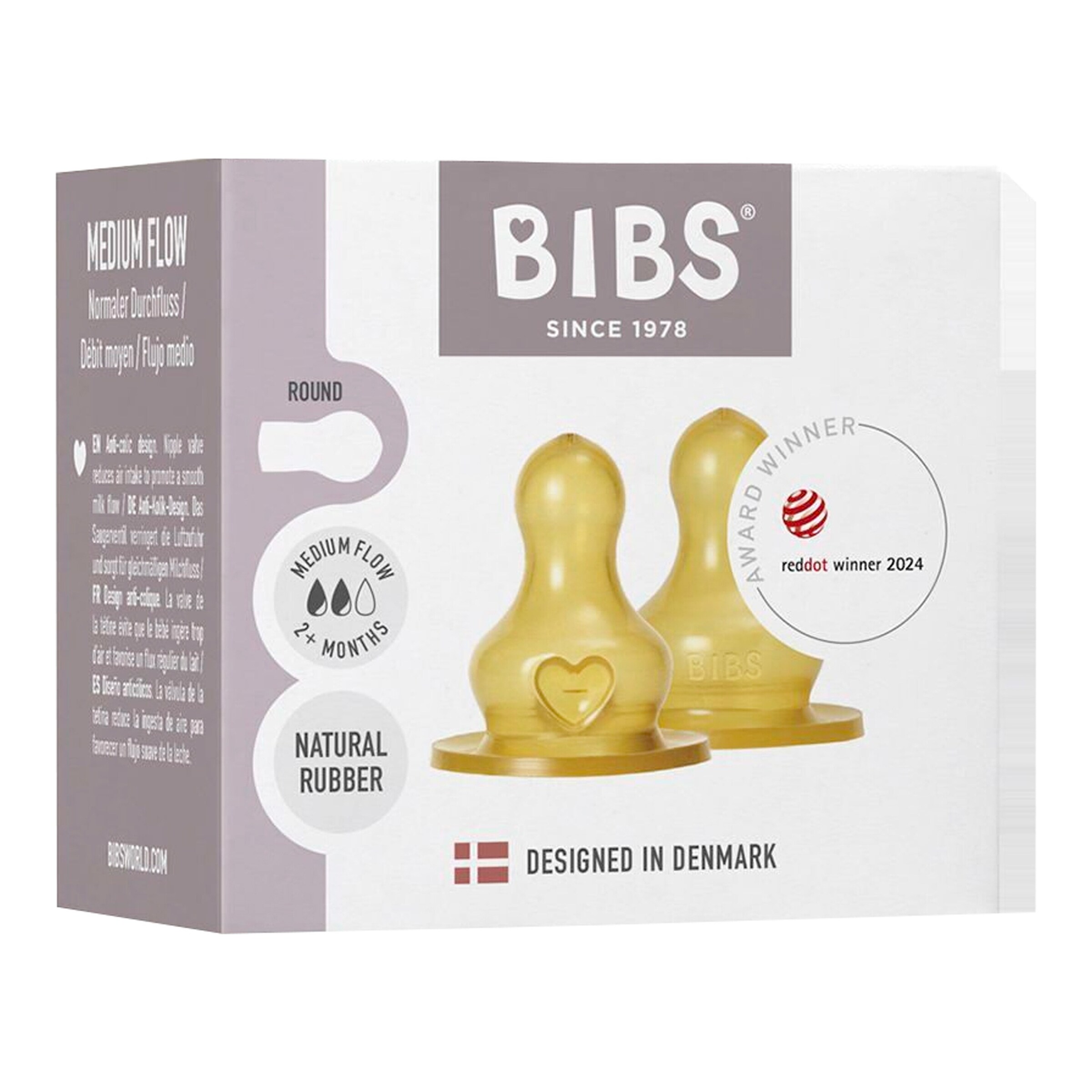 BIBS 2er-Pack Sauger, Latex, ab 2M