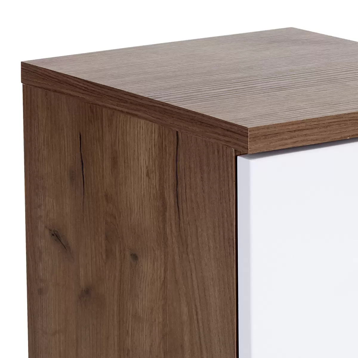 Unterschrank Bari dunkelbraun,weiss,Chrom,Eiche